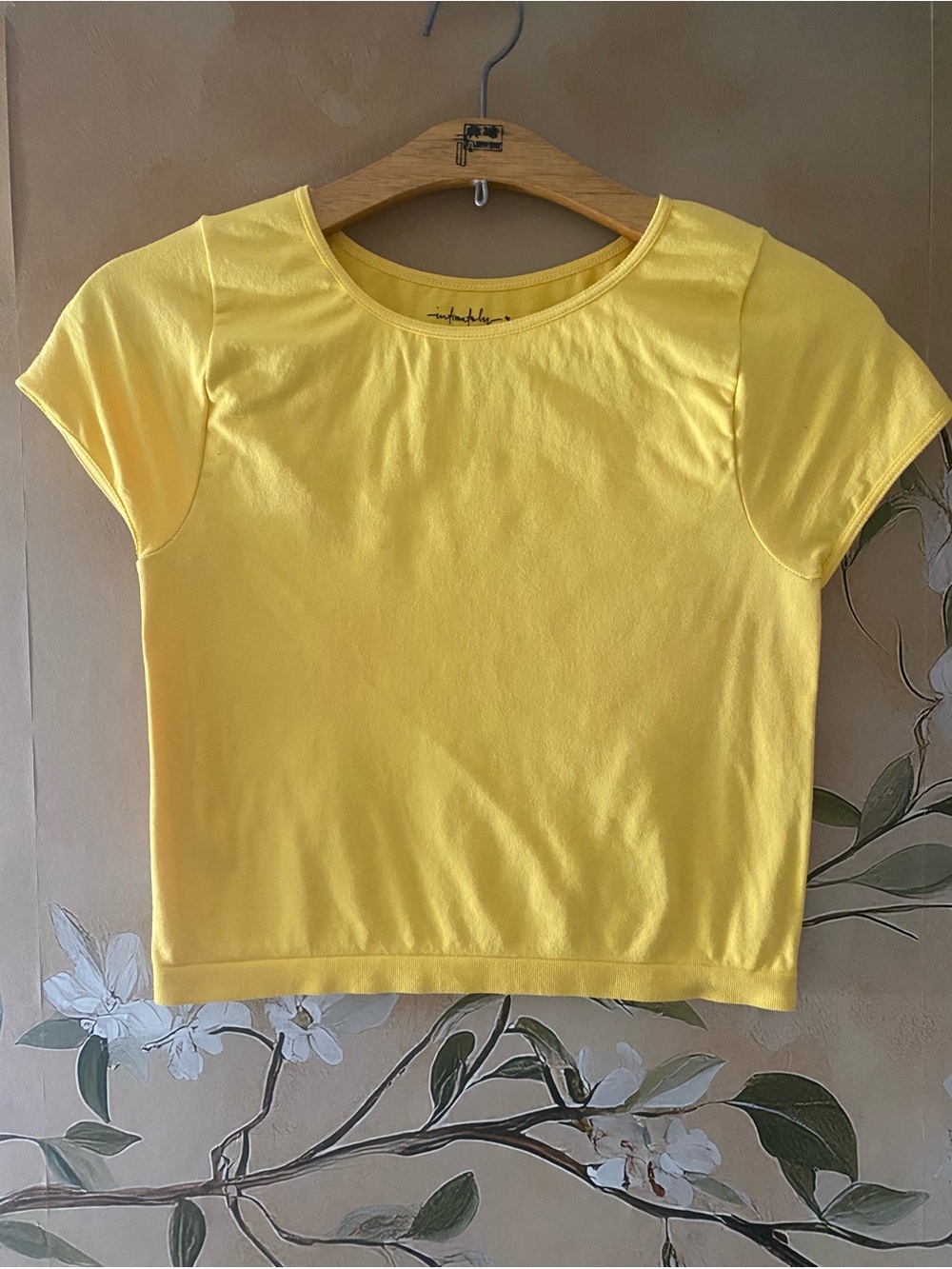 Free People Yellow Crop Tee